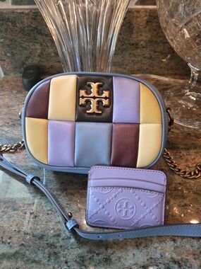 Tory Burch Multicolor Quilted Patchwork Crossbody Bag with Card Case